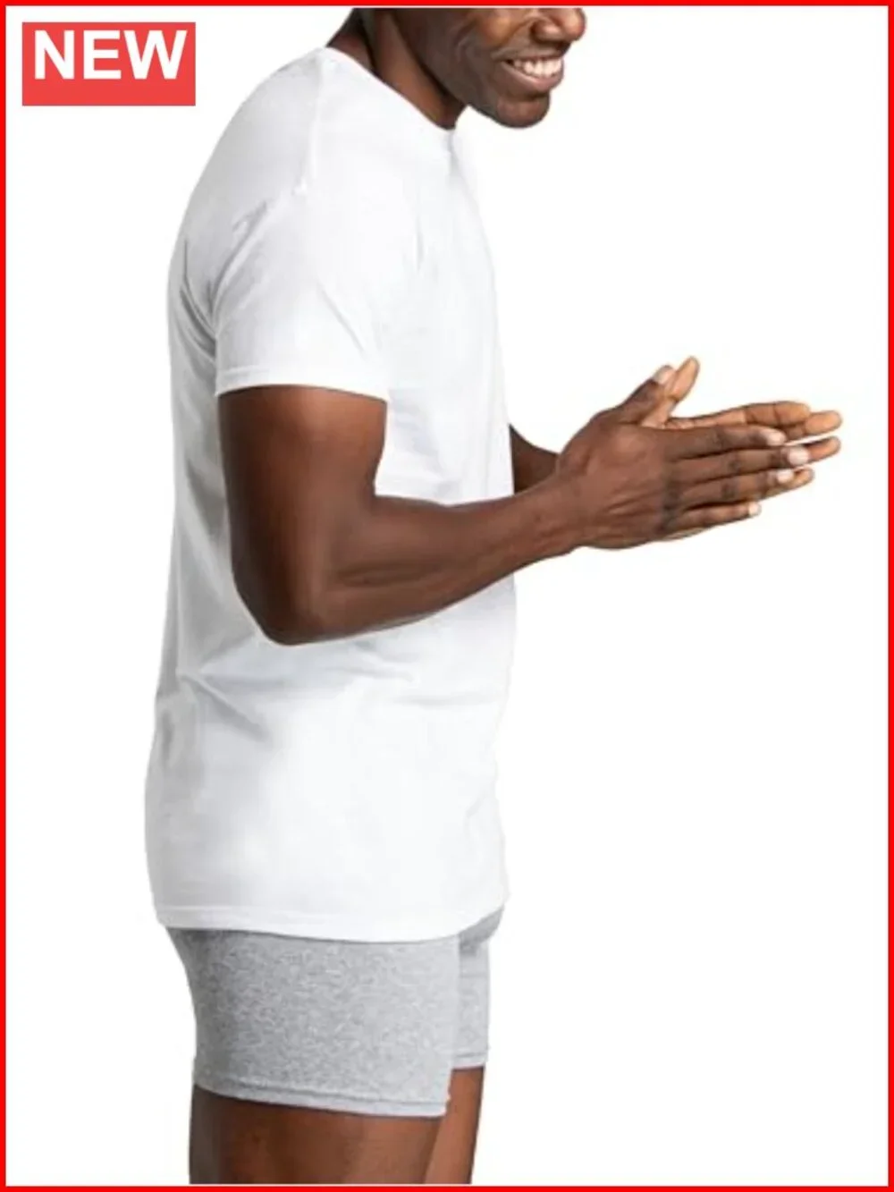 Men's Moisture Wicking Crew Undershirts, Tag Free, 6 Pack